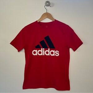 ADIDAS BOYS SHIRT SHORT SLEEVE RED